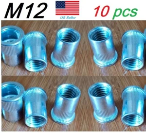 10 QT Aluminum M12x1.75 Rivet Nut Rivnut Insert Nutsert 12mm - Bild 1 von 3