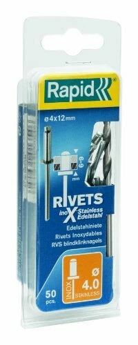 Rapid 5000394 Rivetti Acciaio Inox Ø4x12 mm (C7s) - Immagine 1 di 1