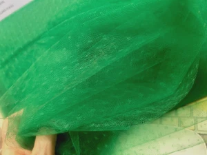 vintage maline veil netting tulle 28" emerald 1940s made in France - Picture 1 of 4