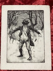 George Edgerly Harris Engraving Gentleman on Ice - Picture 1 of 4
