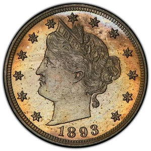 1893 Liberty Head "V" Nickel – PCGS PR65 – Beautiful Proof Toning – Scarce Proof - Picture 1 of 3