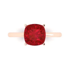 2.5 ct Cushion Cut Tourmaline Stone Wedding Bridal Promise Ring 14k Rose Gold - Picture 1 of 11