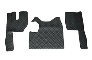 Alfombrillas negras Eco cuero cubierta motor para Volvo FH13 2010-12 marcha manual - Imagen 1 de 2