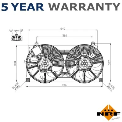 NRF Engine Cooling Fan Fits Nissan NV200 2010- X-Trail 2007-2013 #2 - Image 1 of 4