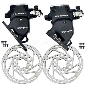 TRP HY/RD C711 Flat Mount Front+Rear 160mm Hydraulic Disc Brake Black w/ Rotors - Picture 1 of 6