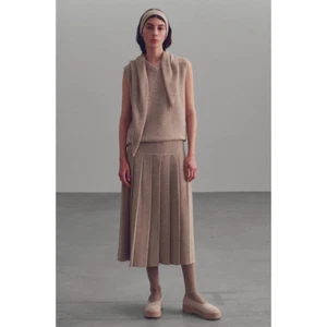 Lauren Manoogian Pleat Skirt Camel Sz 1 Small NWT Pleated Drop Waist Wool Alpaca - Picture 1 of 20