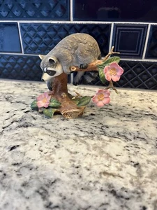 Vintage LENOX “TWILIGHT MISCHIEF" RACOON 1990 FINE PORCELAN FIGURINE - Picture 1 of 5