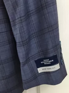 Traje Hart Schaffner Marx 2 Piezas Para Hombre 40L 33W Ajuste Nueva York Ventana Azul $795 - Imagen 1 de 14