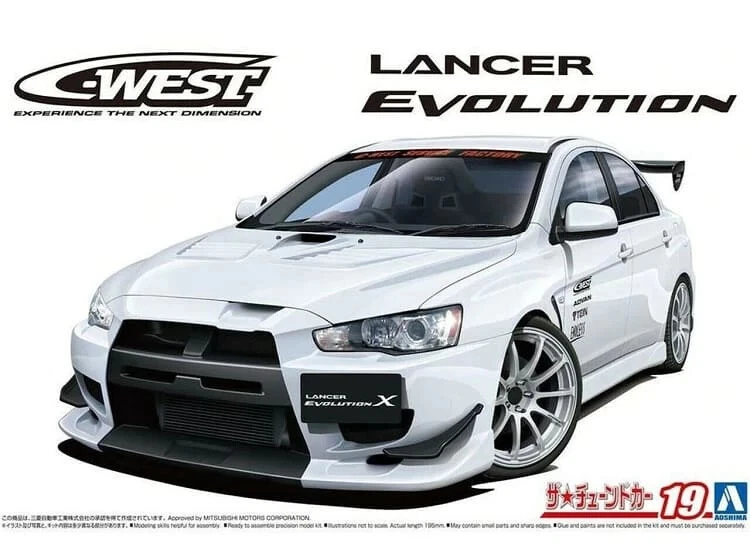 Aoshima 05897 C-West Mitsubishi Lancer Evolution X Kit Montaggio 1/24 - Immagine 1 di 1