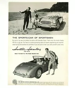 1959 Austin Healey 100 sei pubblicità convertibile auto sportiva stampa d'epoca annuncio - Foto 1 di 1