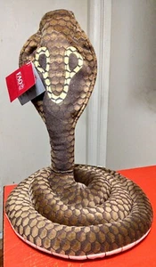 2015 FAO SCHWARZ KING COBRA PLUSH SNAKE BENDABLE NECK 65" UNCOILED NEW - Picture 1 of 8