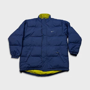Chaqueta deportiva vintage Nike para hombre grande azul Swoosh cremallera completa acolchada abrigo años 90 - Imagen 1 de 7