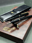 MONTBLANC Classic Black Fountain & Hammer Triger Ballpoint pen & Pen Pouch set
