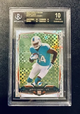 2014 Topps Chrome JARVIS LANDRY #177 Xfractor Refractor RC Black BGS 10 Pristine - Image 1 of 3