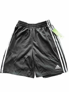 adidas Classic 3 stripes Shorts Youth Big Boys Large Essentials Knit Gray White - Picture 1 of 11