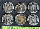 Cyberman  Lot Of 6 Foil Pin Back Dr Who Bbc Buttons 1983 Vintage