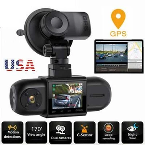 Campark FHD 1080P Dual Dash Cam Front Inside GPS Car Camera Night Vision WDR - Picture 1 of 7