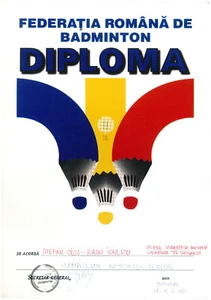 Romania, 1999, Romanian Badminton Federation Diploma - Imagen 1 de 1