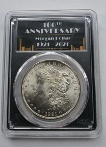 1921 PCGS MS63 Morgan Silver Dollar - PCGS 100th Anniversary Label - Picture 1 of 4