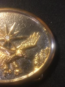 Retro Trucker Honky Tonk Eagle mit Sonnengürtelschnalle Gold und Silber Metallton - Bild 1 von 6