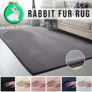 Large Shaggy Rugs Anti Slip Soft Fluffy Rug Rabbit Fur Living Room Carpet Mats - Picture 1 of 79