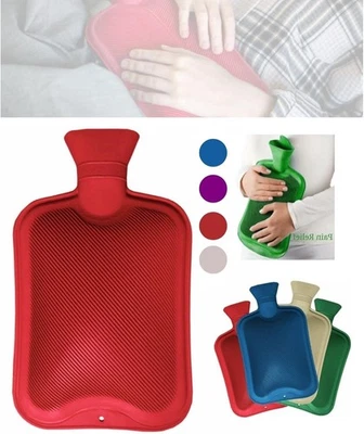 ANY BRAND Natural Rubber Hot Water Bottle Winter Warmer Warm Nights Pain Relief 500ml-2L