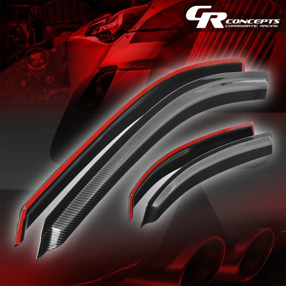 2 pares de viseiras de janela defletor solar de ventilação protetores de chuva para 2010-2017 Chevy Equinox - Imagem 1 de 4