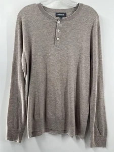 Bonobos Men’s Cotton/Linen Henley Slim Fit Beige Tan Sweater Size Large - Picture 1 of 7