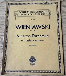 WIENIAWSKI SCHERZO-TARANTELLE VIOLIN & PIANO SHEET MUSIC BOOK (1939) LICHTENBERG - Picture 1 of 3