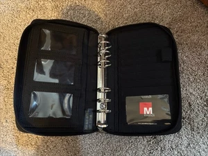 Planner binder Notebook 6 ring refillable black zippered pocket zip 8 x 5.5 - Picture 1 of 8