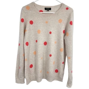 Charter Club Luxury 100% Cashmere Sweater Medium Crewneck Dots Preppy Pullover - Picture 1 of 5