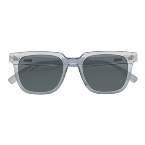 MONDO - High Fashion Square Horn Rimmed Sunglasses Clear Gray Smoke Tint - Picture 1 of 8