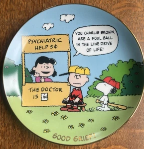 DANBURY MINT PEANUTS MAGIC MOMENTS TELLER - "GUTE TRAUER!" - Bild 1 von 4