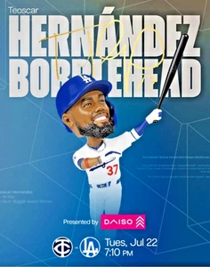 Teoscar Hernandez 2025 Los Angeles Dodgers Bobble Bobblehead SGA - Picture 1 of 1