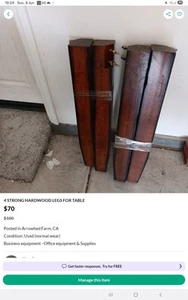 4 Strong Hard Wood Legs, In Great Shape  - Picture 1 of 1