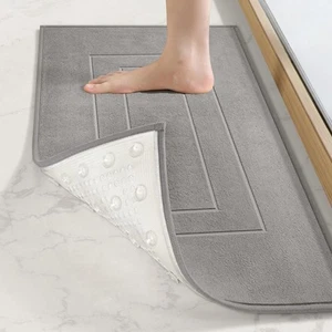 Soft Mat Non-slip Bathroom Rug With Suction Cups Super And Absorbent Floor Short - Picture 1 of 9