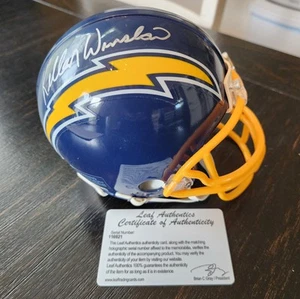 KELLEN WINSLOW SIGNED SAN DIEGO CHARGERS 1974-87 THROWBACK MINI HELMET w/COA - Picture 1 of 6