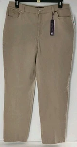 Jeans Gloria Vanderbilt Amanda caqui perfecto 5 bolsillos. Talla 16 Promedio - Imagen 1 de 7