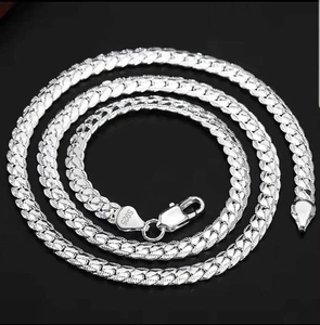 Unisex 18" Sterlingsilber Kubanische Gliederkette, 6 mm Kubanische Gliederkette - Bild 1 von 7