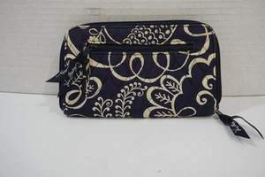 Vera Bradley Twirly Birds Navy Blue Zip Around Wallet - Picture 1 of 11