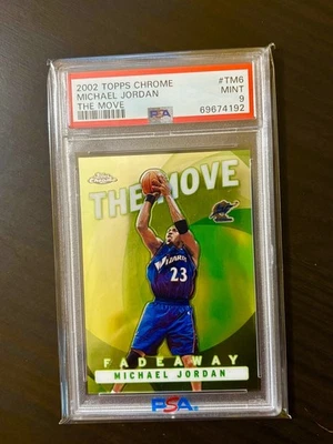 Michael Jordan 2002-03 Topps Chrome The Move Fadeaway #TM6 PSA 9 Mint Wizards - Image 1 of 2
