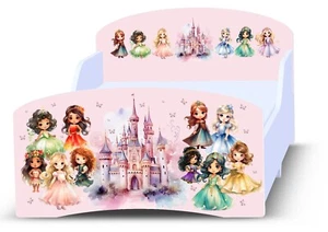PINK PRINCESS Girls Toddler Kids Junior Bed + Foam Mattress 70x160 cm 2-8Y - Picture 1 of 12