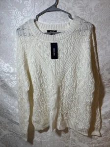 Women’s Miss Me Sweater Size Xl White New Super Cute. Send Offer - Picture 1 of 17