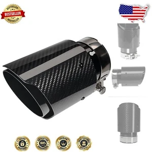 3" Inlet 4" Outlet Stainless Steel & Carbon Fiber Exhaust Tip for Stylish Veh... - Foto 1 di 8