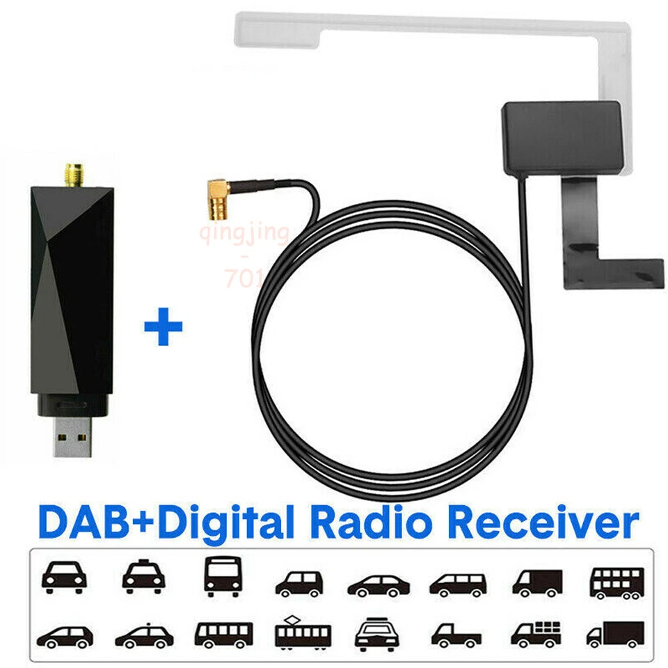 Car DAB+ Antenna w/ USB Adapter Receiver for Android Digital Car Stereo Player - Image 1 of 4