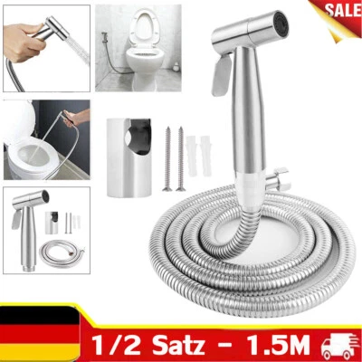 Edelstahl Bidet Brause Halter Schlauch Bad WC Hygiene Hand Duschkopf Dusche Set - Bild 1 von 4