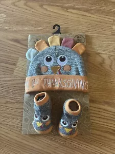 Baby Essentials Size 0-6M Outfit - Hat and Socks “My First Thanksgiving” New - Picture 1 of 2