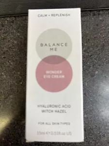 Balance Me Wonder Eye Cream Hyaluronic Acid Witch Hazel 0.5oz 15ml Brand New - Picture 1 of 3