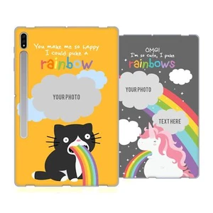 CUSTOM CUSTOMIZED PERSONALIZED RAINBOW PUKE SOFT GEL CASE FOR SAMSUNG TABLETS 1 - Picture 1 of 9
