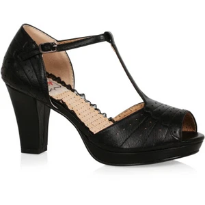 Ellie Bettie Page 3" Heel T-Strap Peep Toe Shoes Adult Women Heels Bp303/Frannie - Picture 1 of 7